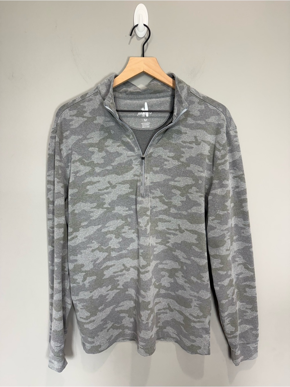 Johnnie-O Gray Camo 1/4 Zip Pullover Performance Top Medium